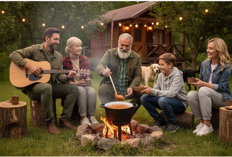 Stabil madlavning over åben ild