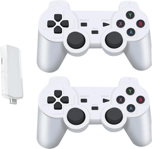 Bærbar retro-spilkonsol Renew Force K6 hvid med 2 trådløse controllere