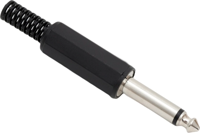 Mono JACK 6,3 mm-stik med kabelbøjningsbeskyttelse