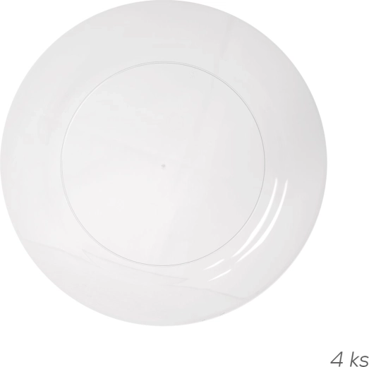 Lav tallerken af polypropylen, 23 cm, transparent - 4 stk.