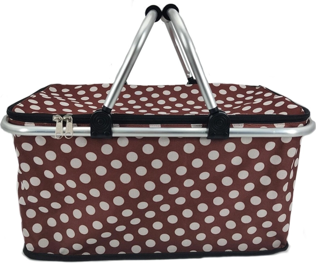 Sammenklappelig picnickurv 48 × 24 × 28 cm i aluminium og polyester