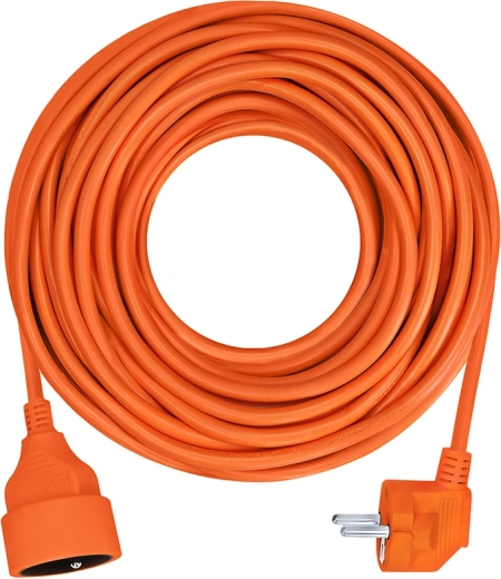 Solight forlængerledning med kobling og 1 stikkontakt, 7 m, orange