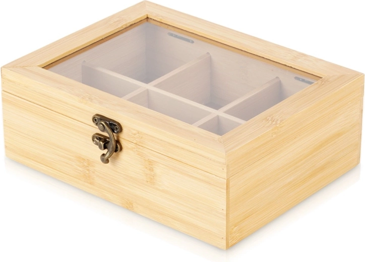 Bambusorganisator til te med 6 rum