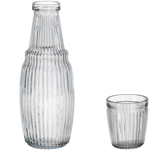 Sæt med karaf og glas til daglig væskebalance