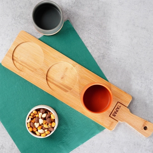 Stabilt bambusbræt med håndtag