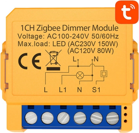 Smart ZigBee indbygningsafbryder til stikkontakt Avatto ZDMS16-1 TUYA