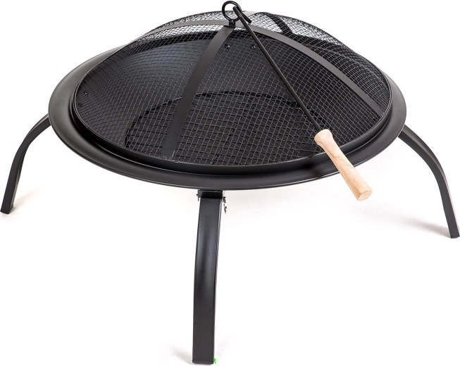 Havebål i metal Plate med låg, 55 cm