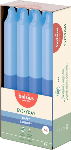 Duftende koniske stearinlys Happy Laundry, 8 stk.