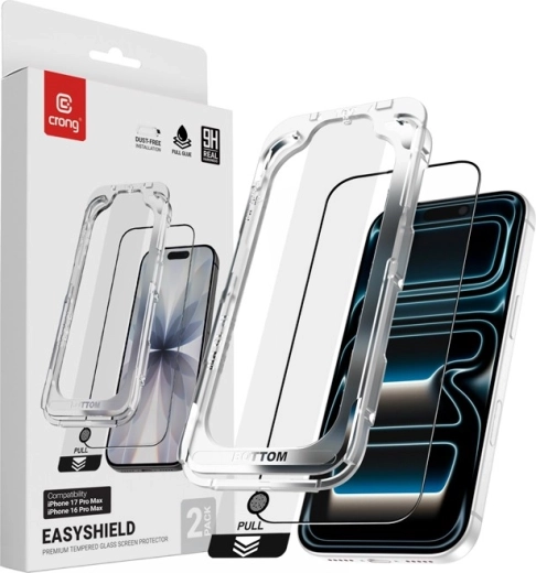 Hærdet glas EasyShield 2-Pack til iPhone 17 Pro Max / iPhone 16 Pro Max (2 stk)