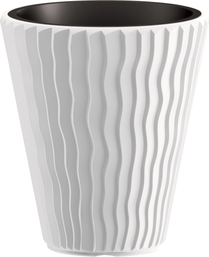Sandy-blomsterkrukke med indsats, 29,7 cm, hvid