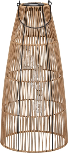 Solcelledrevet havelanterne i rattan 55 cm, brun