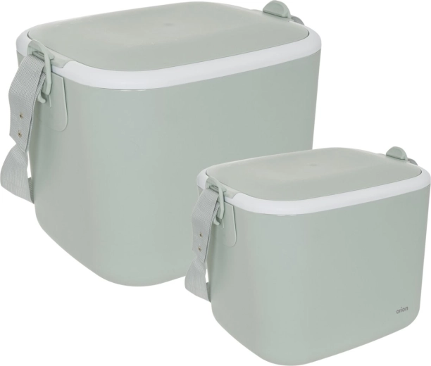 Sæt plastkølebokse 5,5 l + 14 l, 2 stk., grønlig