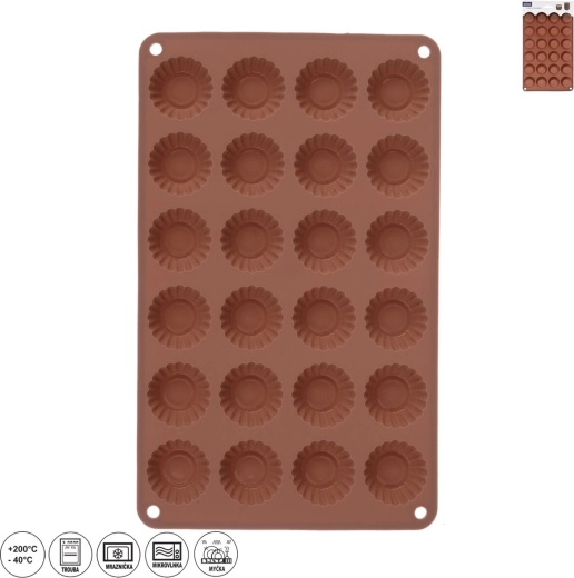 Silikoneform til mini-tarteletter 24 stk. brun