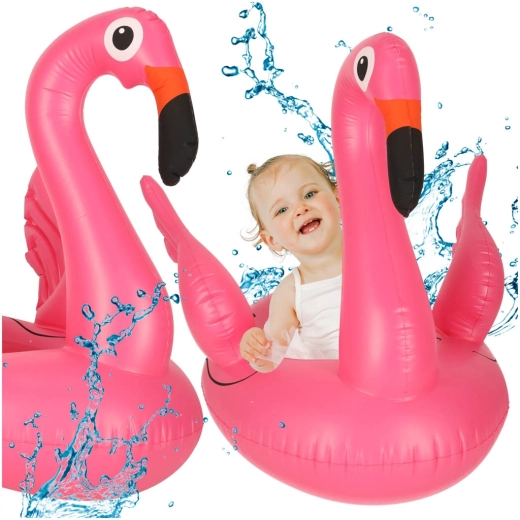 Oppusteligt badesæde til børn, flamingo