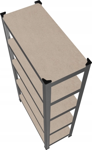 Fem rummelige MDF-hylder