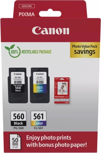 Canon PG-560/CL-561 Photo Value sæt med fotopapir