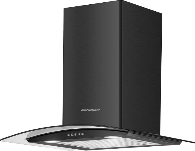 Elegant glaskonstruktion og rustfrit stål i sort udførelse