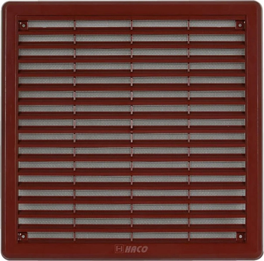 Ventilationsrist med net 250 × 250 mm – Brun