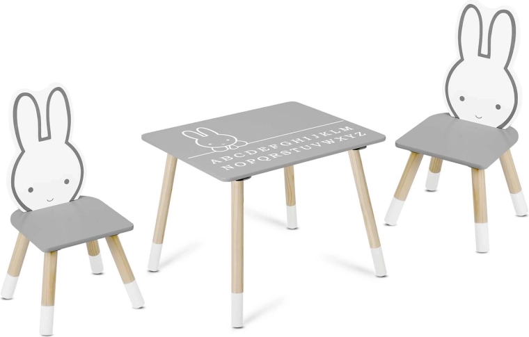 Børnebord med 2 stole Ricokids kanin