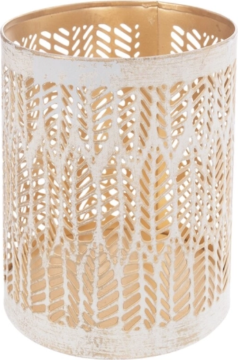 Metallysestage Leaf beige-guld 12 cm