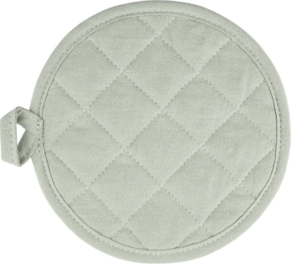Køkkengrydelap diameter 18 cm bomuld salviegrøn