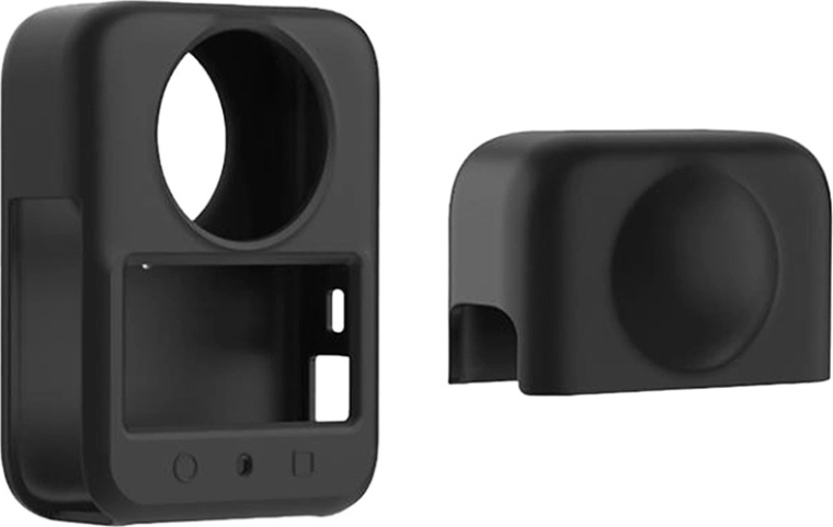 Silikonebeskyttende cover og objektivdæksel til dji osmo 360 (sort)
