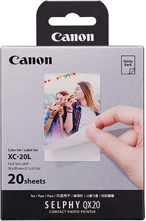 Papir- og blæksæt til Canon SELPHY QX20-printer