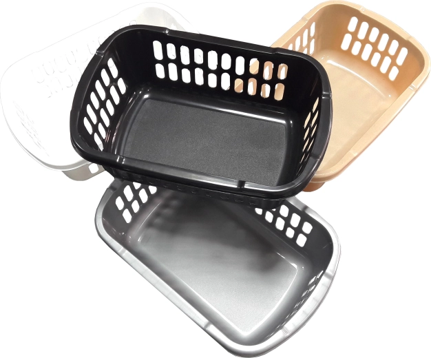 Mellemstor plastopbevaringskurv 28 × 19 × 9,5 cm – farvemix