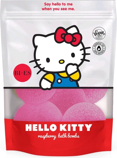 Hello Kitty brusende badebomber med hindbærduft 6×55 g