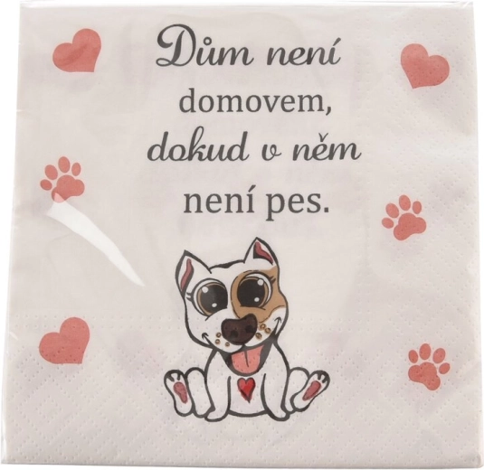 Papirservietter til engangsbrug Dog home 33 × 33 cm, 20 stk