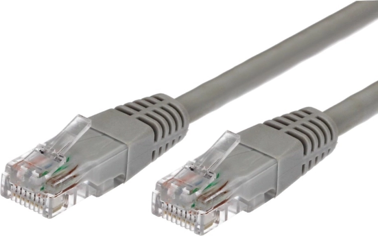Kobber patchcord Cat. 5e RJ45 UTP 1,5 m grå