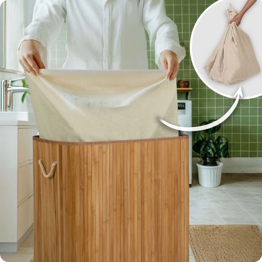 Aftagelig bomuldspose med snøre