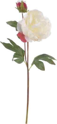 Kunstig pæon blomst hvid 50 cm