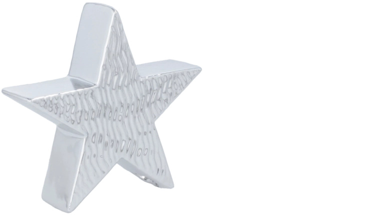 Jule-dekorationsfigur sølvstjerne 13,5 × 4 × 12,8 cm