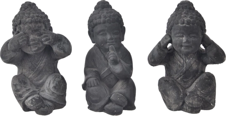 Keramisk Buddha-dekoration – siddende (3 varianter)