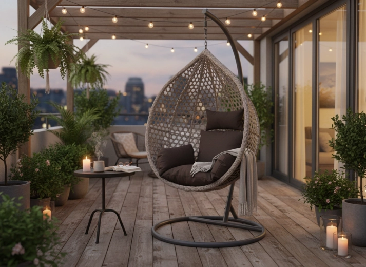 Stabil metalstativ til blid gyngen