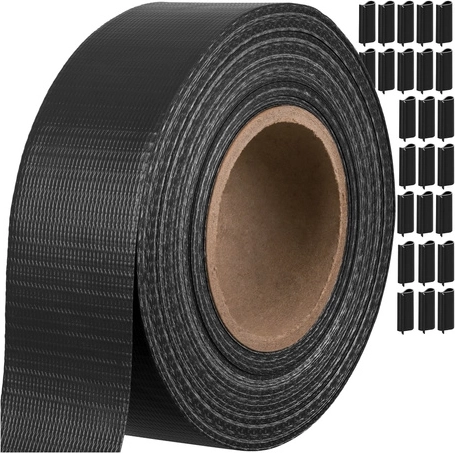Gardlov antracitfarvet skyggebånd til haven 4,75 cm × 35 m med clips