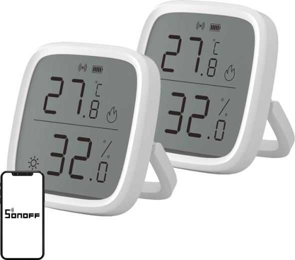 Sonoff ZigBee SNZB-02D temperatur- og fugtighedssensor (2 stk.)