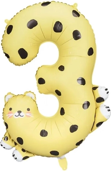 Folieballon nummer 3 - Gepard 68 x 98 cm