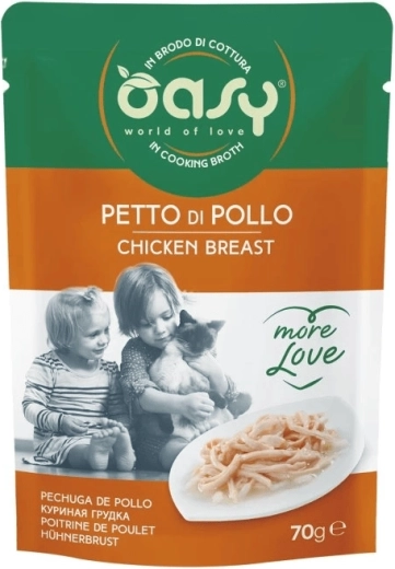 Oasy More Love kyllingebryst pose til katte 70 g