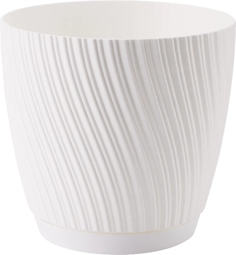 Blomsterpotte MIKA ECO RECYCLED med underskål 23 cm hvid