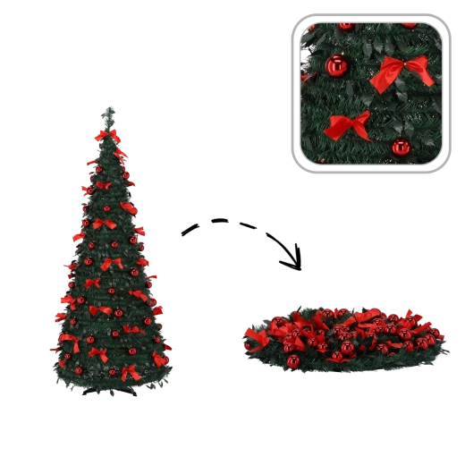 Sammenklappeligt kunstigt juletræ Nina 120 cm med LED-belysning