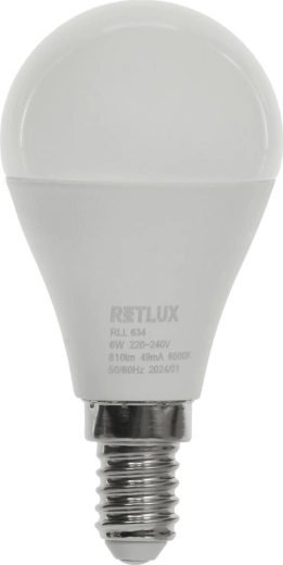 RET LUX LED-pære mini globe E14 6 W dagslys hvid
