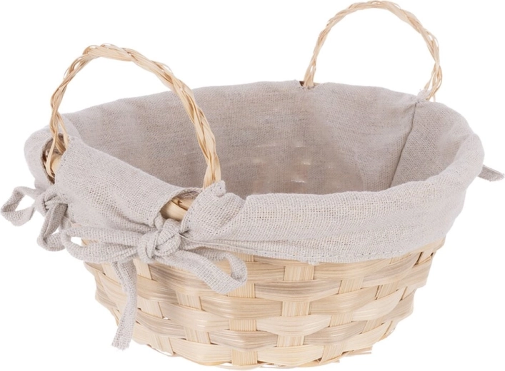 Dekorativ kurv i bambus og bomuld 21,5 × 14 cm