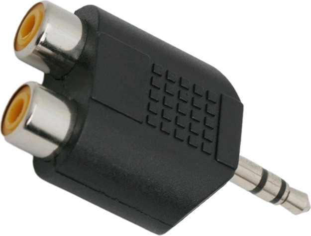 Stereoadapter 2× RCA-hunstik til 3,5 mm jackstik