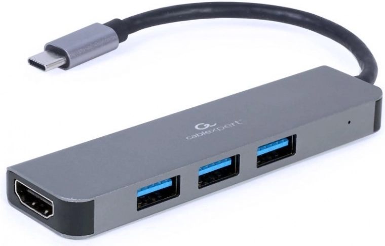 USB‑C hub med HDMI og 3× USB 3.0