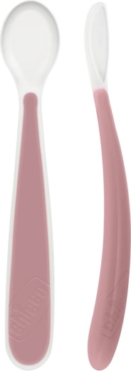 Chicco silikoneske soft-ske pink 2 stk., 6 m+