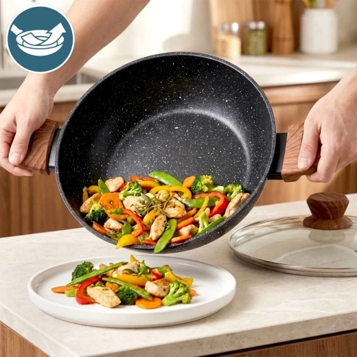 Komfortable soft-touch greb i trælook