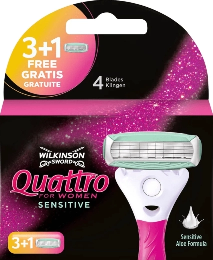 Wilkinson Quattro for Women Sensitive udskiftningsbarberhoveder 3+1