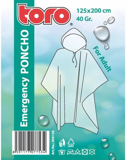 Poncho-regnslag til voksne Toro